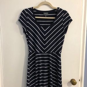 Navy Blue Striped Dress
